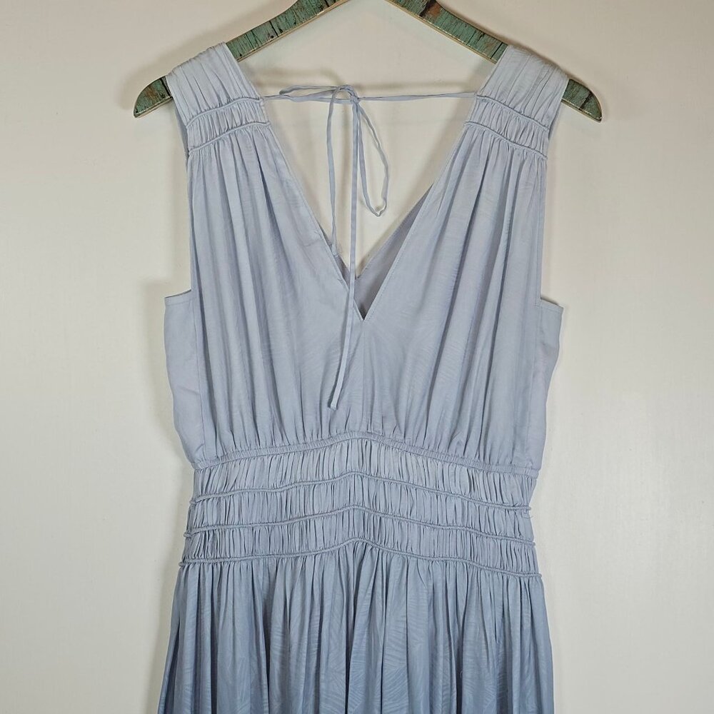 Current Air Los Angeles Lined Silky Ombre Blue Floral Grecian Summer Dress, Sz S - Picture 7 of 11